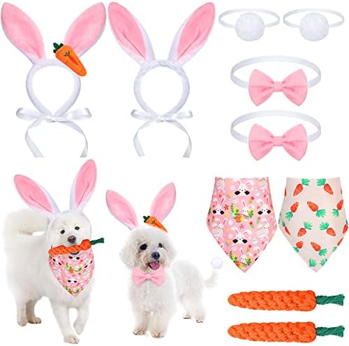 10 peças coelho de cachorro orelhas e kit de brinquedos de cachorro de páscoa Cão de páscoa traje de bandeira