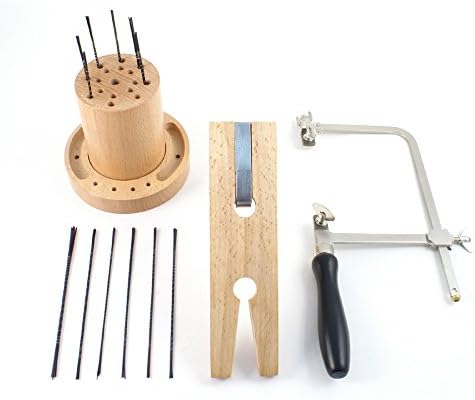 Os joalheiros Saw Kit incluem estrutura de serra, lâminas, organizador e pino de bancada - ferramentas