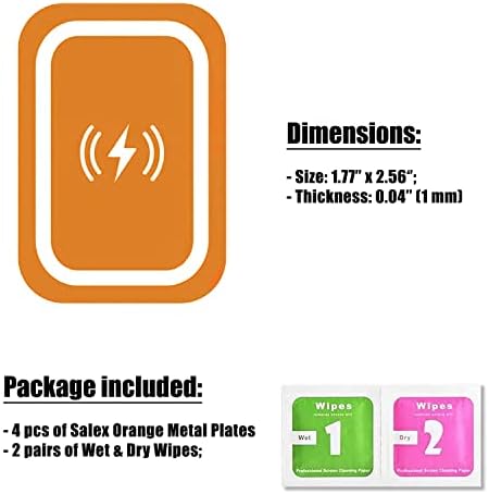 Salex Wireless Charging Placa de metal compatível com um suporte de telefone magnético, montagem,