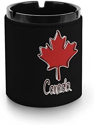 Canadá Maple Deixe Chetette Leather Ashtray Cinza portátil Bandeja decorativa de cinzas para escritório