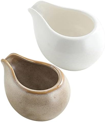 Bestonzon 2pcs de leite cerâmica molho de molho dispensador de café jarro cerâmica jarro bife molho boat