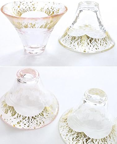 東洋 佐々 木 ガラス Toyo Sasaki Glass G636-T73 Conjunto de vidro de saquê frio, xícara feliz, Monte Fuji Copo