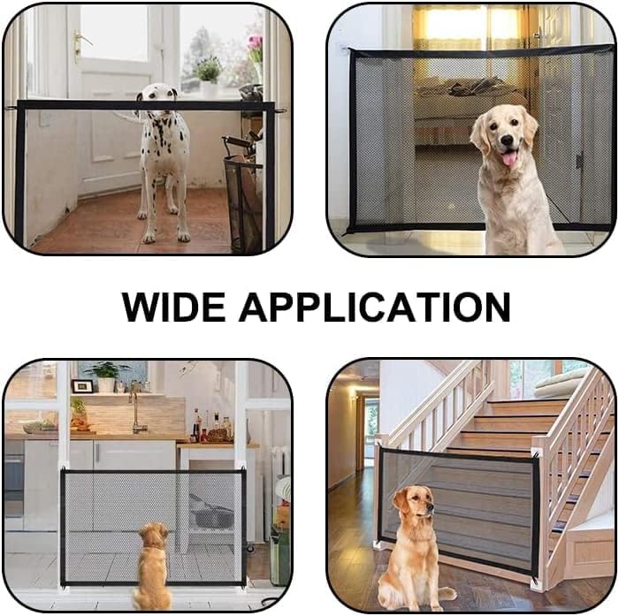 OHORTEB GATE MAGIC para cães com ganchos de 8pcs, portão de malha para escadas, portátil portátil portão de estimação