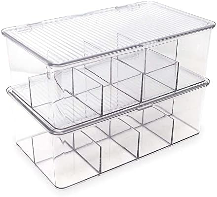 Isaac Jacobs dividiu o organizador de plástico transparente com tampa articulada, caixa de armazenamento