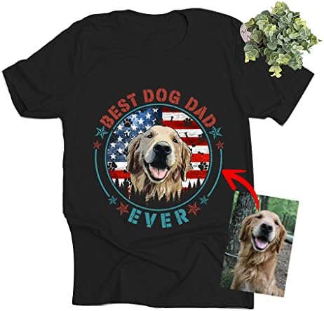 Pawarts Melhor pai de cachorro de todos os tempos com bandeira America camisas de cachorro personalizadas