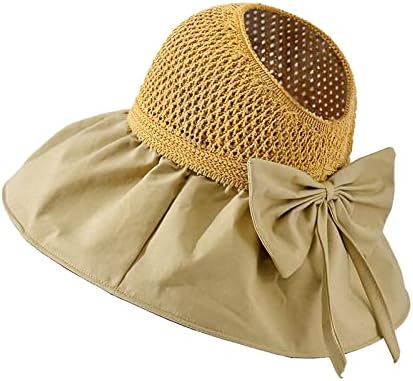 Chapéus de praia de protetor solar de verão para mulheres chapéu de palha casual largura chapéu uv upf proteção