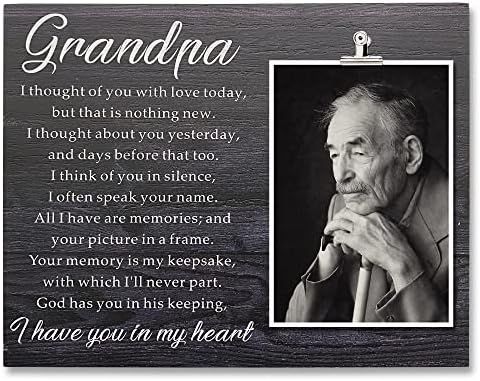 Zennlab Grandpa Memorial Picture Frame, Em memória do vovô, presente memorial por perda de vovô, presente de