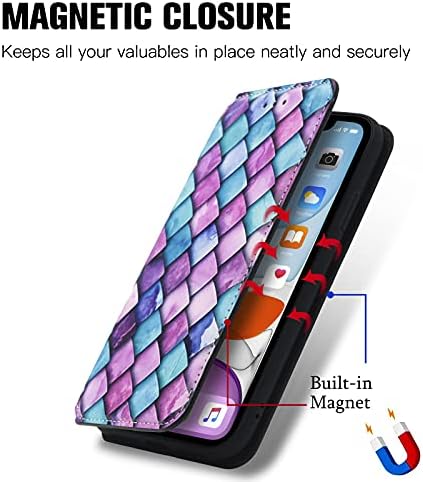 Caixa da carteira XYX para Samsung S23 Plus, [bloqueio de RFID] Caso de couro magnético Kickstand Case Girls