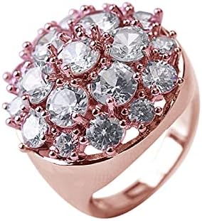 Adoro a aliança de casamento Women Diamond Round Super Sparkling Zirconia Ring Jóias Ladies Ring Ring Men e Feminino Presentes