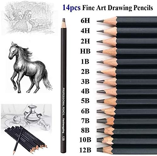 Heshengping, esboço conjunto de lápis desenho de caneta capa de carvão capa de capa de grafite lápis de carvão