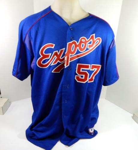 2003-04 Montreal Expos Chad Bentz 57 Game usou Blue Jersey BP St XXL 829 - Jogo usado MLB Jerseys