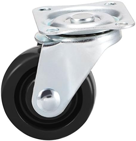 Uxcell giratória rodas de rodízio de 1,5 de borracha com placa superior de 360 ​​graus 44lbs Capacidade para