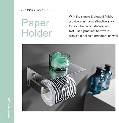 Suporte de papel higiênico com prateleira de telefone níquel escovado, acessórios para banheiros do AplUsee