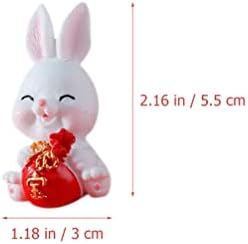 SAFIGLE RESIN FNUGRINAS RECURSO BONITO, 2023 CHINE ZODIAC Rabbit estátua Mini Animais Figuras, Kawaii