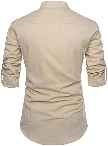 Camisa henley para homens roll-up manga longa tops casuais confortáveis ​​slim fit t camisetas tripulantes