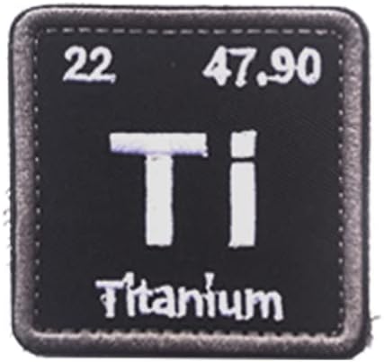Tabela periódica de titânio Atom de elemento Ti Logo Moral tático Patch bordado militar