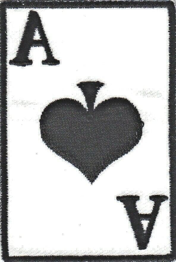 Ace of Spades Iron on Patch Play Card Poker Blackjack