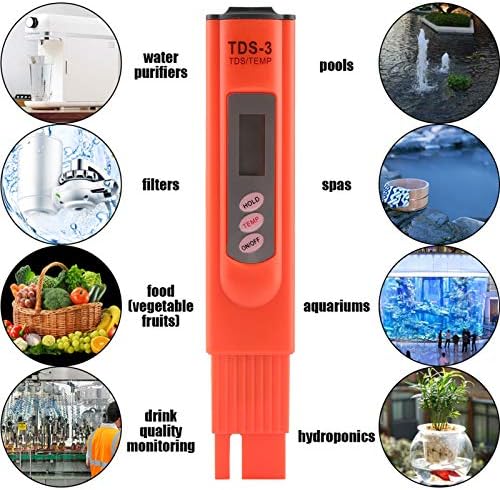 Medidor Horoper TDS, testador de água digital, caneta de filtro do testador de qualidade da água,