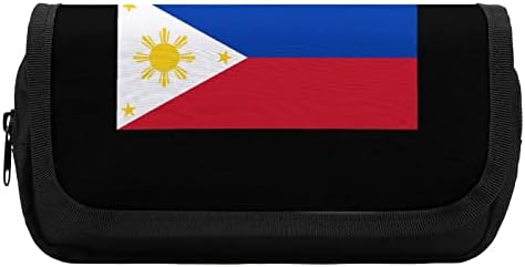 Bandeira das Filipinas Grande Capacidade Lápis Caso Multi-Slot Saco de Lápis Bolsa de Armazenamento de Caneta portátil