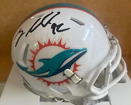 Zach Sieler Dolphins assinou mini capacete autografado JSA WA683953
