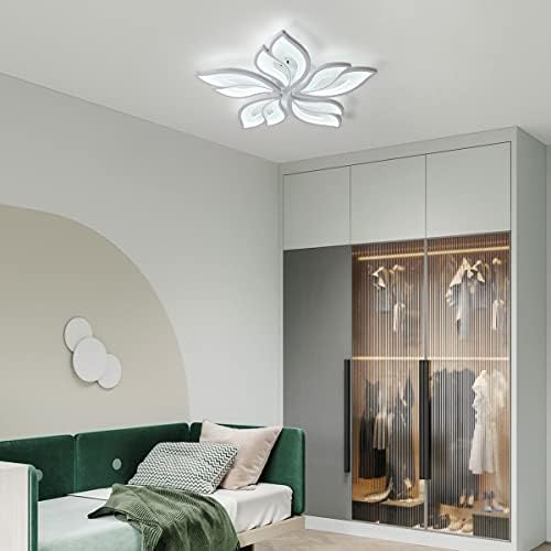 Becailyer Luz de teto moderno, lâmpada de teto LED 60W Controle remoto, 23,6 Folha acrílica Flutu