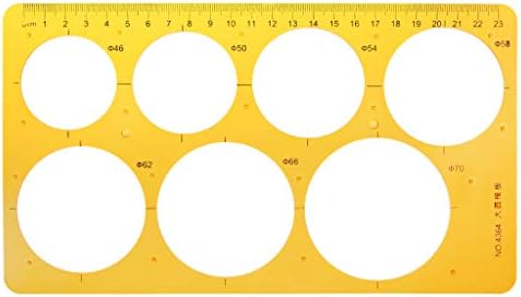 K resina redonda redonda de goma geométrica Régua Desenho de estêncil Ferramenta de medição dos alunos Medidas