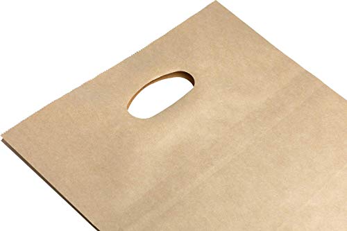 Bolsas PTP naturais 11 x 6 x 11 bolsas de colagem cortadas [pacote de 500] Presente de papel Kraft, sacos