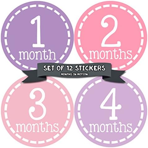 Meses in Motion Baby Monthly Stickers - Baby Milestone Stickers - recém -nascidos adesivos - adesivos de mês