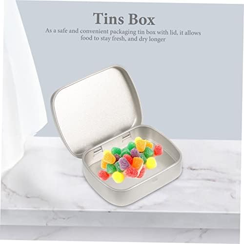 Vilcase 4pcs Box Mini Mints Tin Box Box Goma Retângulo de Prata de Goma