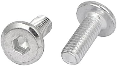 Aexit m6x15mm unhas de metal, parafusos e prendedores brancos de zinco brancos para parafusos de mobília da cabeça
