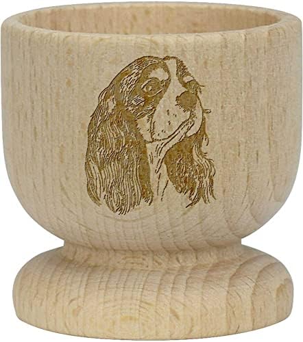 Azeeda 'Cavalier King Charles Head' Wooden Egg Cup