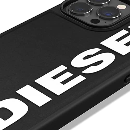 Diesel projetado para iPhone 13 Pro Max 6.7 Case, núcleo moldado, cobertura à prova de choque e cobertura de proteção testada com bordas elevadas, preto/branco