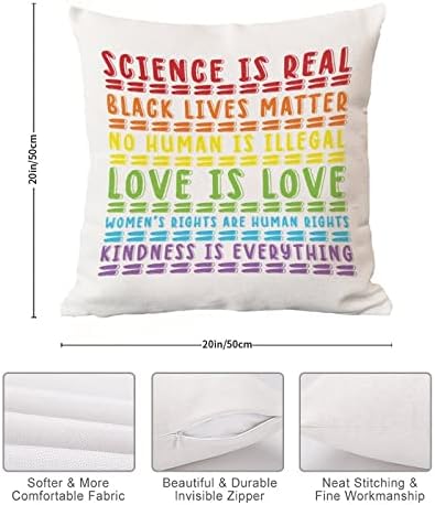 Rainbow Igualdade lésbica gay lgbtq tiro na capa de travesseiro ciência é verdadeira amor é amor almofada