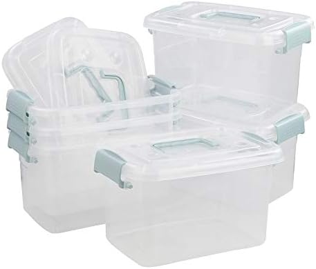 Bipa de trava de armazenamento transparente de Sandmovie, caixa de recipiente de armazenamento de plástico