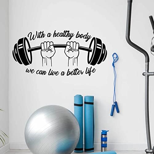 Frases de parede ousada adesivos decoração de fitness barbell inglesa Provérbios adesivos de parede