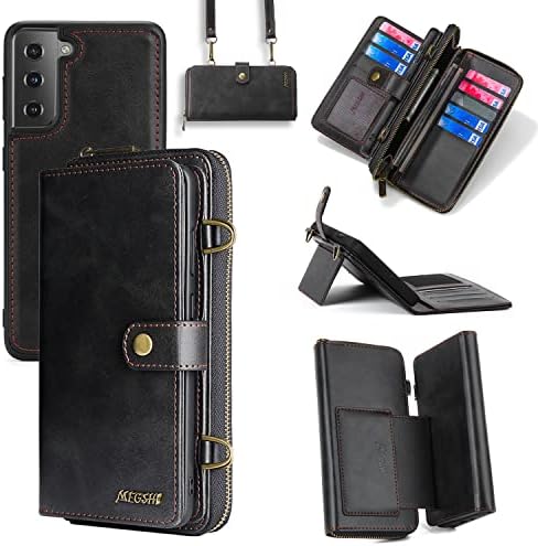 Compatível com Samsung Galaxy S22 5G Caixa de carteira Crossbody Strapta de carteira de ombro