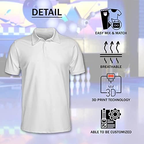 Leevus personalizada camisetas de boliche para homens, camisas de boliche masculinas com manga curta, camisa