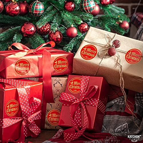 Decorações de rolagem de adesivos de feliz natal - pacote de 500 | Linho, fita de Natal com