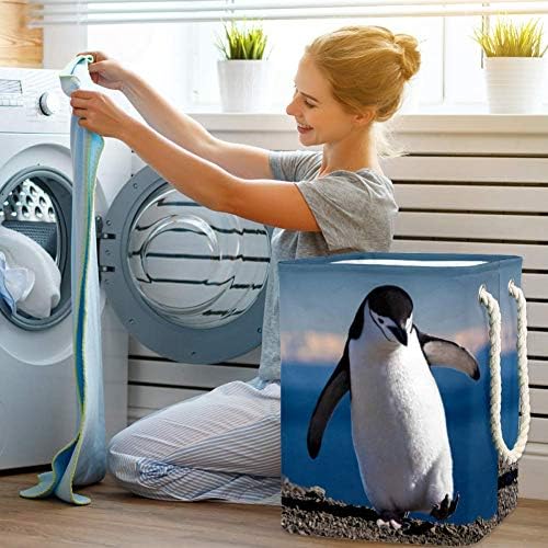 Indomer A Chinstrap Penguin 300D Oxford PVC Roupas à prova d'água cesto de roupa grande para cobertores