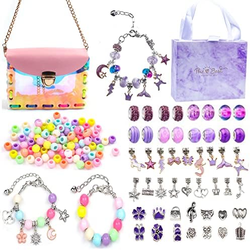 Kit de jóias de pulseira acbxm para meninas 8-12 5-7 Kit de jóias de charme de miçangas adolescentes de diy