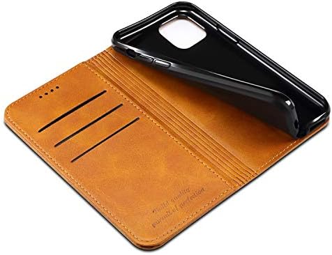 Caixa da carteira de couro Kowauri para iPhone 12/iPhone 12 Pro, capa de flip de dobramento de estilo de negócios