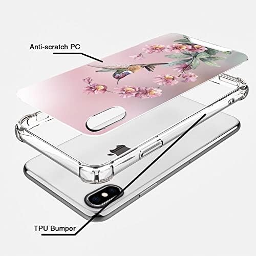 Caixa de telefone Pingge projetada especialmente para iPhone X iPhone XS iPhone 10 flor de behingbird clear