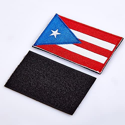 Zxvzyt 3 pacote de porto rico bandeira bordada manchas bordadas bandeiras porto -riquenhas manchas