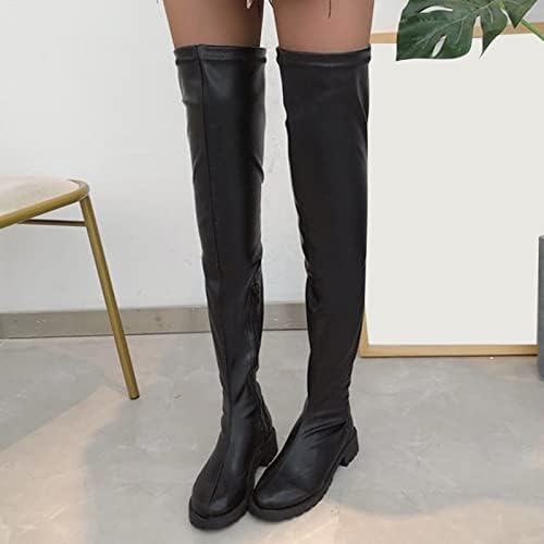 Botas de joelho feminino Over-the-the-the Knee Solid Solid Moda