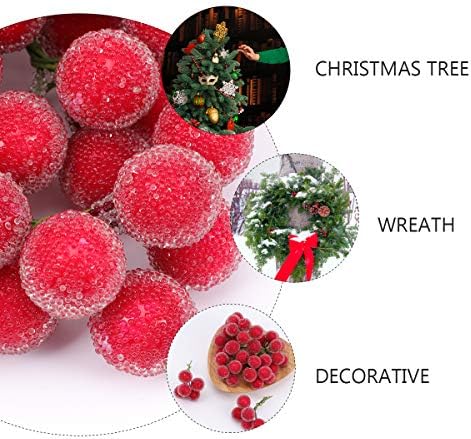 Besportble 10 conjuntos de acessórios de cor de coroa de natal de natal natal frutas falsas adorno decoração de natal