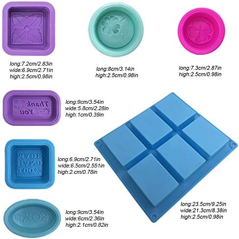 13 PCS Soof fabricação de sabão, molde de sabão de silicone com alimentos finos, molde de panificação macia para muffin de cupcake para artesanato caseiro DIY - azul, rosa vermelho, roxo, verde