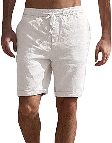 Miashui masculino shorts masculino casual casual calça curta amarração robusta curta calça curta cor sólida