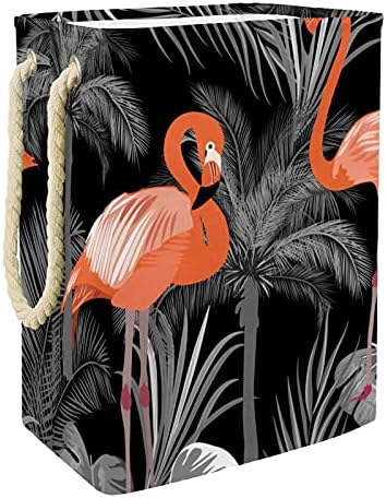 Indicultor Flamingo preto grande cesto de roupa de roupa preenchida para roupas prejudiciais a água para roupas