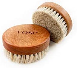 Esfoliante de vose Skincare de escova arredondada, com saco de pano de algodão escova de corpo seco para massagem, escova para celulite e linfática, melhore sua circulação, base de madeira de base de base premium