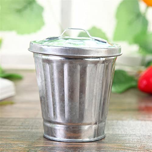 Allmro pequeno lata de lata de lata de mesa lixo lixo fofo mini lixo lata de mesa de armazenamento jarra de